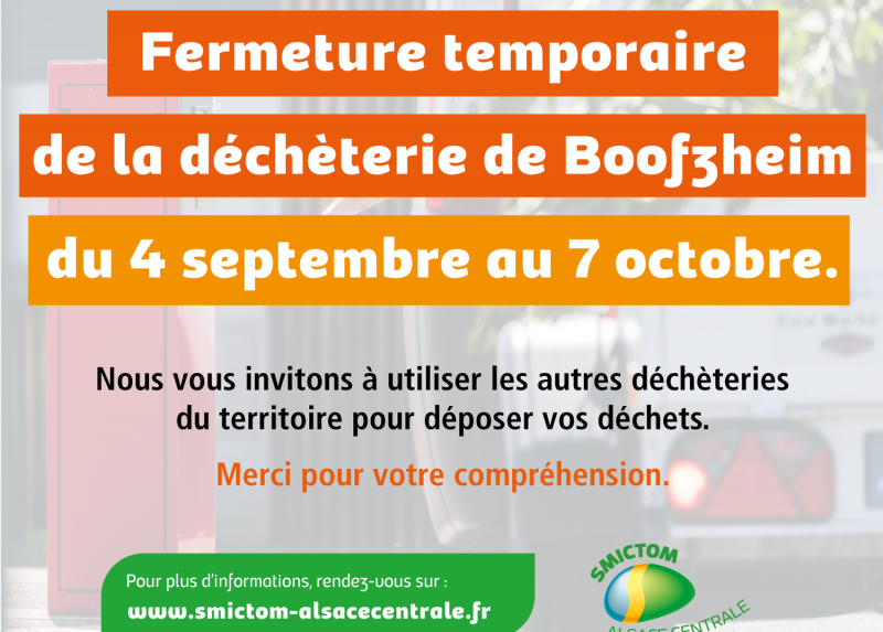 Fermeture temporaire de la déchèterie de Boofzheim